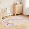 Image de vidaXL Tapis enfants rose 160x230 cm licorne antidérapant lavable