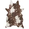 Image de vidaXL Tapis Lavable Antidérapant, Moquette de Sol, Carpette de Chambre à Coucher Salle de Séjour, Moderne, Marron et Blanc Motif Vache