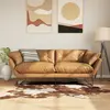 Image de vidaXL Tapis marron et blanc motif vache lavable antidérapant