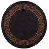 Image de vidaXL Tapis Lavable Antidérapant, Moquette de Sol, Protection de Sol, Carpette de Chambre à Coucher Salon, Moderne, Noir et Doré Ø 200 cm