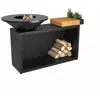 Image de Brasero OFYR Island Black 85 Teak Wood OI3B85W