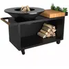 Image de Brasero OFYR Island Black 100 Pro Teak Wood OI4B100W