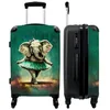 Image de NoBoringSuitcases.com® Grand Valise - Eléphant - Ballerine - Peinture - Arc - Portrait - Enfants - Bagage léger - 4 Roues - 90 litres - Valise de Voyage - 66 cm