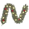 Image de Black Box Trees Kaprun Guirlande de Noël avec lumières LED Blanc Chaud 180 cm Vert givré Rouge