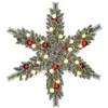 Image de Black Box Trees Kaprun Couronne de Noël Étoile avec éclairage LED Blanc Chaud - Ø90 cm - Vert givré, Rouge