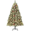Image de Black Box Trees Kaprun Sapin de Noël Artificiel avec éclairage - Christmas Tree H180 x Ø108 cm - avec Decoration Noël Rouge - Vert