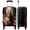 Image de NoBoringSuitcases.com® Valise Cabine Enfant Fille Valise Pas Cher Valises Grande Taille Le Cheval - Pink - Fleurs - 67 cm