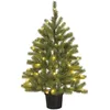 Image de Black Box Trees Grimshaw Sapin de Noël Artificiel en Pot avec éclairage LED et Fonction minuterie - H 90 x Ø 61 cm - Vert et Blanc