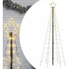 Image de vidaXL Sapin de Noël à LED avec piquets 220 LED blanc chaud 180 cm