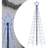 Image de vidaXL Sapin de Noël à LED avec piquets 220 LED Bleu 180 cm