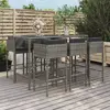 Image de vidaXL Ensemble de bar de jardin 7 pcs avec coussins gris poly rotin