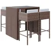 Image de vidaXL Ensemble de Bar de Jardin avec Coussins 5 pcs Marron Poly rotin, Ensemble de Table de Bar, Table et Chaise de Bar, Ensemble Table de Bar et Tabouret
