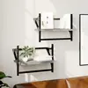 Image de vidaXL Étagères murales avec barres 2 pcs sonoma gris 40x25x30 cm