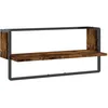 Image de vidaXL Étagère Murale avec Barre, Étagère Suspendue avec Rangement, Étagère de Présentation Flottante, Meuble de Salon, Moderne, Chêne Fumé