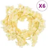 Image de vidaXL Guirlandes de fleurs 6 pcs champagne 180 cm