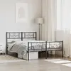 Image de vidaXL Cadre de lit métal sans matelas avec pied de lit noir 160x200cm