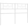 Image de vidaXL Tête de Lit, Accessoire de Lit avec Pieds, Tête de Cadre de Lit, Meuble de Chambre à Coucher Maison Intérieur, Métal Blanc 120 cm