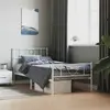 Image de vidaXL Cadre de lit métal sans matelas avec pied de lit blanc 75x190cm
