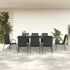 Image de vidaXL Ensemble à manger de jardin 9 pcs noir textilène et acier