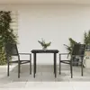 Image de vidaXL Ensemble à manger de jardin 3 pcs noir textilène et acier