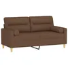 Image de vidaXL Canapé 2 Places avec oreillers décoratifs Marron 140 cm Tissu, canapé, Causeuse, canapé de Salon, canapés, canapé rembourré, sièges de Salon