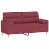 Image de Canapé 2 places avec oreillers bordeaux 140 cm tissu