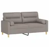 Image de Canapé 2 places avec oreillers décoratifs taupe 140 cm tissu