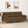 Image de vidaXL Canapé 3 places avec oreillers décoratifs marron 180 cm tissu
