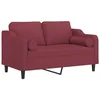 Image de vidaXL Canapé 2 Places avec oreillers Bordeaux 120 cm Tissu, canapé, Causeuse, canapé de Salon, canapés, canapé rembourré, sièges de Salon