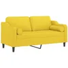 Image de vidaXL Canapé 2 Places avec oreillers Jaune Clair 140 cm Tissu, canapé, Causeuse, canapé de Salon, canapés, canapé rembourré, sièges de Salon
