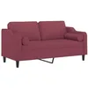 Image de vidaXL Canapé 2 Places avec oreillers Bordeaux 140 cm Tissu, canapé, Causeuse, canapé de Salon, canapés, canapé rembourré, sièges de Salon