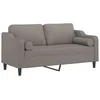 Image de vidaXL Canapé 2 Places avec oreillers décoratifs Taupe 140 cm Tissu, canapé, Causeuse, canapé de Salon, canapés, canapé rembourré, sièges de Salon