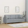 Image de vidaXL Canapé 3 places avec oreillers gris clair 180 cm tissu