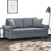 Image de vidaXL Canapé 2 places avec oreillers gris foncé 140 cm velours