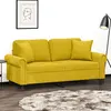 Image de vidaXL Canapé 2 places avec oreillers décoratifs jaune 140 cm velours