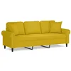 Image de vidaXL Canapé 3 Places avec oreillers décoratifs Jaune 180 cm Velours, canapé, canapé de Salon, canapé 3 Places en Velours, canapé rembourré