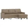 Image de vidaXL Canapé à 3 Places avec Repose-Pieds Cappuccino 180cm Similicuir, canapé, canapé avec Repose-Pieds, canapé Trois Places, canapé 3 Places
