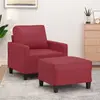 Image de vidaXL Fauteuil avec repose-pied Rouge bordeaux 60 cm Similicuir