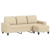 Image de vidaXL Canapé à 3 Places avec Repose-Pieds Crème 180 cm Tissu, canapé, canapé avec Repose-Pieds, canapé Trois Places, canapé 3 Places, Fauteuil