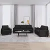 Image de vidaXL Ensemble de canapés 3 pcs avec coussins Noir Similicuir