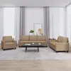 Image de vidaXL Ensemble de canapés 3 pcs avec coussins Cappuccino Similicuir