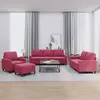 Image de vidaXL Ensemble de canapés 4 pcs avec coussins Rouge bordeaux Velours