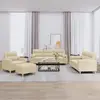Image de vidaXL Ensemble de canapés 4 pcs avec coussins crème tissu