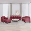 Image de vidaXL Ensemble de canapés 4 pcs avec coussins rouge bordeaux tissu