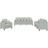 Image de vidaXL Ensemble de canapés 3 pcs avec Coussins Gris Clair Velours