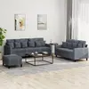 Image de vidaXL Ensemble de canapés 3 pcs avec coussins Gris foncé Velours