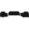 Image de vidaXL Ensemble de Canapés avec Coussins 3 pcs, Canapés avec Accoudoirs et Dossier, Ensemble de Meubles, Mobilier de Salon, Moderne, Noir Tissu