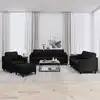 Image de vidaXL Ensemble de canapés 4 pcs avec coussins Noir Tissu
