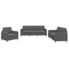Image de vidaXL Ensemble de Canapés avec Coussins 3 pcs, Canapés avec Accoudoirs, Ensemble de Meubles, Mobilier de Salon, Moderne, Gris Foncé Tissu