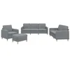 Image de vidaXL Ensemble de Canapés avec Coussins 4 pcs, Canapés avec Accoudoirs, Ensemble de Meubles avec Repose-Pieds Salon, Moderne, Gris Clair Tissu